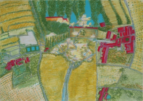 ...: Montmajour und St. Remy um ihn ..., 2009, 36 x 48 cm Montmajour und St. Remy um ihn